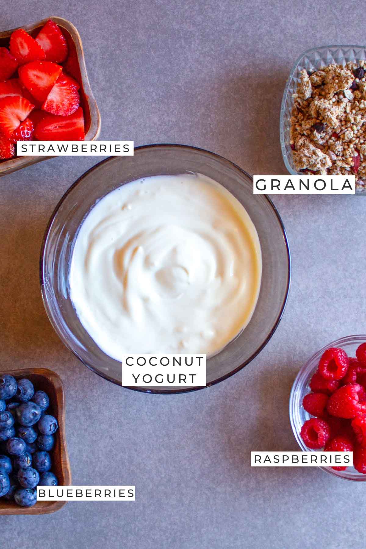 yogurt granola bars with berries labeled ingredients.
