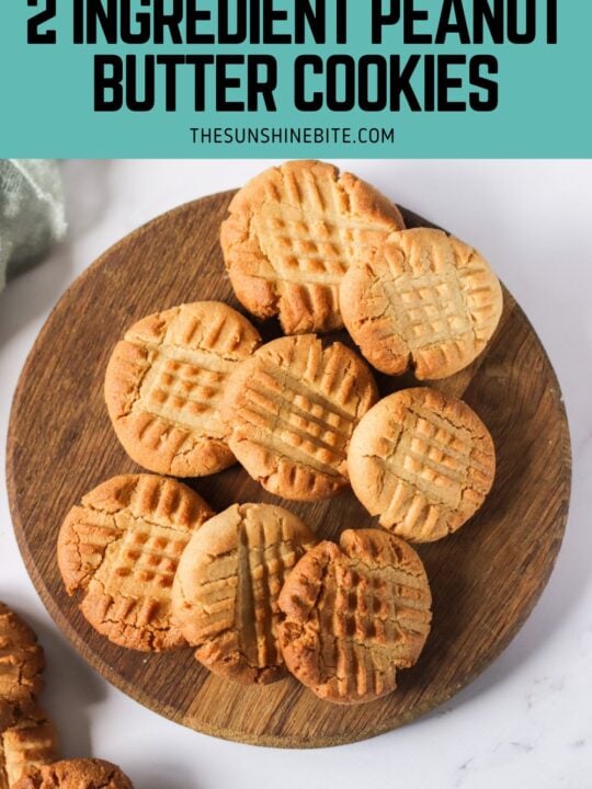 two ingredient peanut butter cookies pin.
