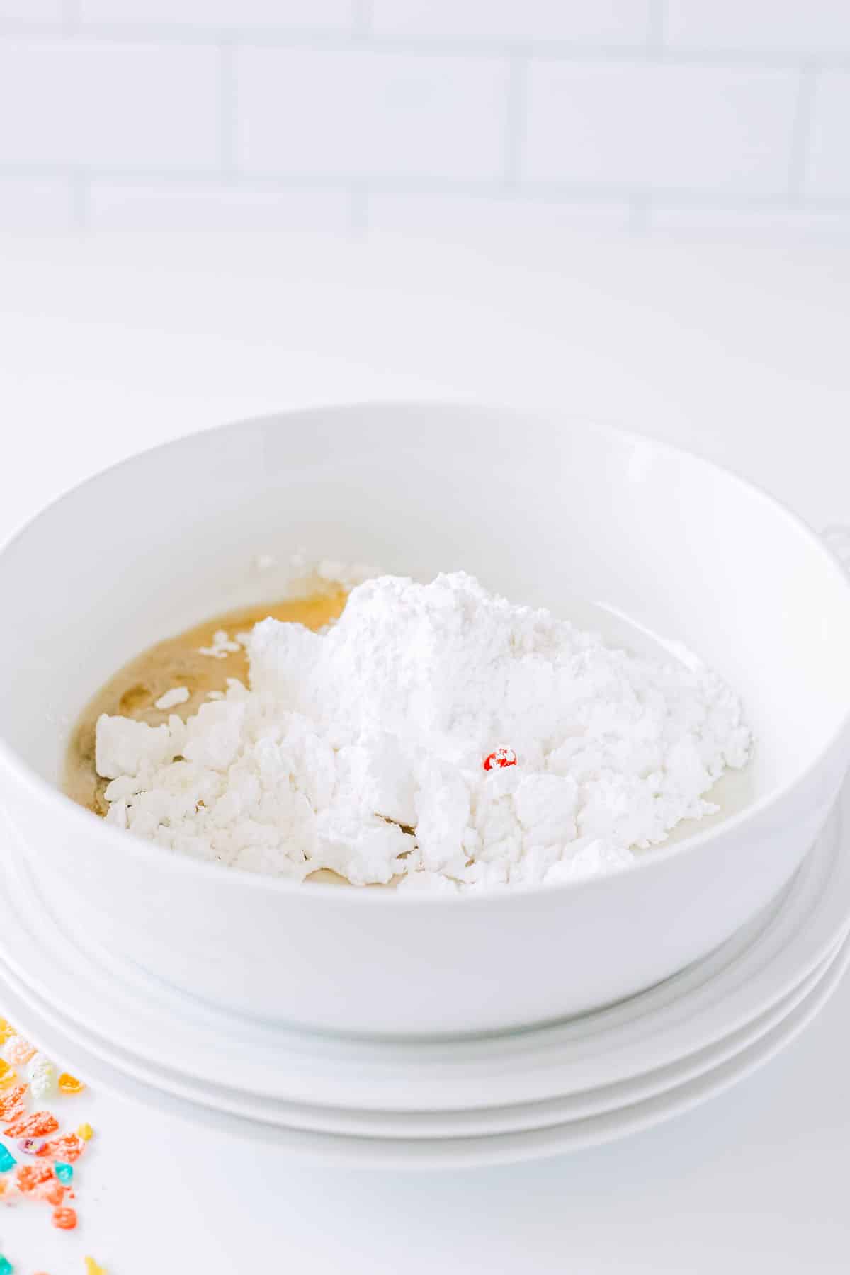 Powdered sugar in a bowl.