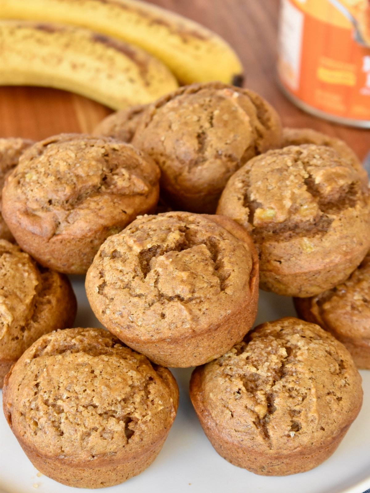Banana Pumpkin Muffins on a plate.
